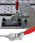 Push Pull Toggle Clamp Beefy Heavy Duty 100Kg Holding Power For Welding And Woodworking Jigs Quick Release Clamp Tool For Secure Workpiece Grip Galvanized Iron Construction For Rugged Durability on welding jig