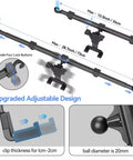 Rock Solid Rear Headrest Tablet Mount For Tesla Cybertruck features adjustable design and secure clips for stable device holding.