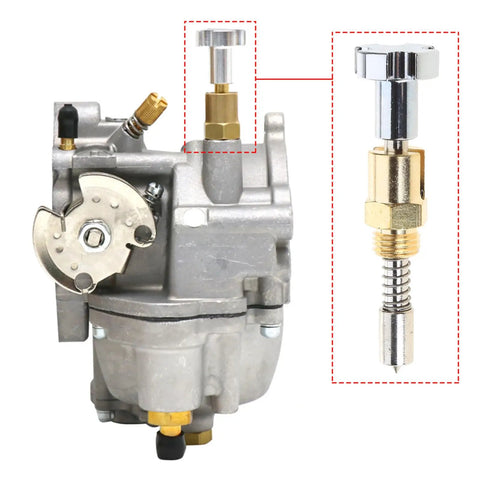 Premium Adjustable Multi Gear Motorcycle Carburetor Choke Plunger with metal shaft and 61mm mushroom head for tuning.