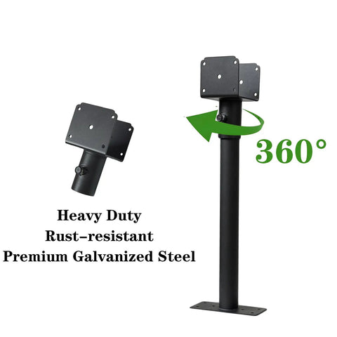 Three Pack Roof Riser Brackets Adjustable Saddle Rise 3.6 Inch, 16.5 Inch Height, Heavy Duty Galvanized Steel Pergola Brackets For Patio Covers, Weatherproof And Rust Resistant