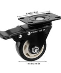 Eight 3 Inch Swivel Caster Wheels Set With Plate Mount Heavy Duty Double Ball Bearing Casters Four Locking And Four Fixed