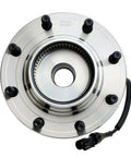 Hardcore Four Wheel Drive Front Wheel Bearing Hub Assembly With Abs Coarse Thread For Ford F250 F350 Super Duty And Excursion 1999 To 2004 showing sensor wire and 8 bolts.