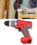 Rugged Reliable Heavy Duty Cordless Drill Driver Featuring Dual Mode Switch And 25 Custom Torque Stops For No Sweat Assembly and Smooth Sail Home Repair Pro Jobs, red and gray design.