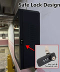 Lockable EV Charger Wall Mount Case Premium Heavy Duty Steel Outdoor Shield With Combo Key Lock side view showing safe lock design.