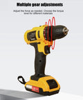 Heavy Duty Cordless Drill With High Torque Motor For Rock Solid Performance Quick Change Chuck Makes Bit Swaps A Breeze features adjustable torque settings.