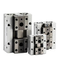 Heavy Duty Low Profile Air Cylinder And Parallel Gripper Compatible With Mhf Series Systems Smooth Rail Slide Action with three sizes.