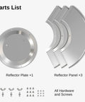 Round Propane Patio Heater Reflector Shield Three Panel Top Cover 33 Inch Diameter Replacement Part with hardware