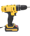 21V Cordless Drill 35Nm Impact Driver Kit 2 Speed Screwdriver Tool Wood Metal Plastic in side view with battery attached