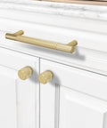 Brushed brass cabinet pulls and knobs with knurled texture on a white kitchen cabinet, showcasing 10 Pack 10 Inch Brushed Brass Cabinet Pulls Knurled Texture Kitchen Drawer Handles Heavy Duty Cupboard Door Hardware Quick Install Top Notch Style For Any Room.