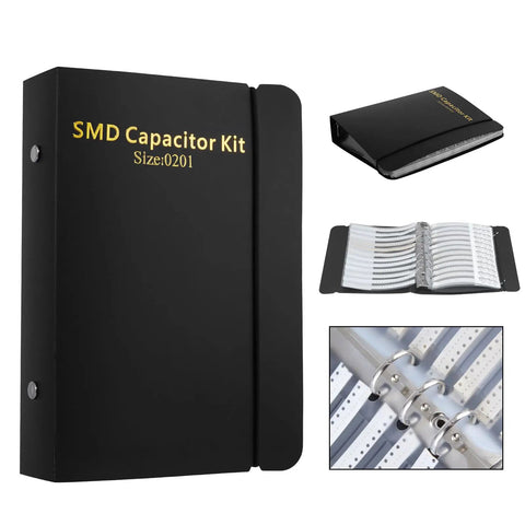 Top Shelf SMD 0201 Capacitor Kit Packing 2550 Surface Mount Chips With Broad Values From.5Pf To 220Nf Sorted In A Sweet Labeled Folio