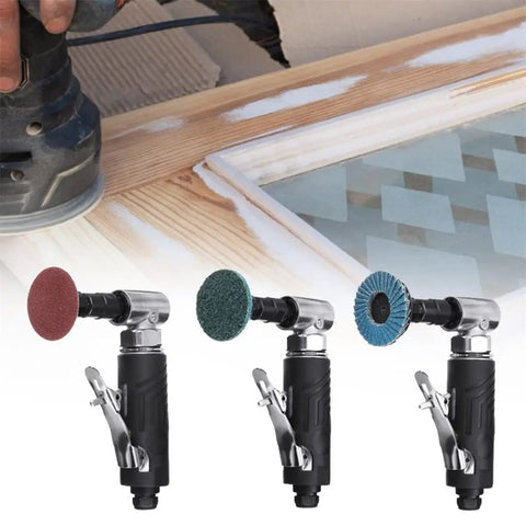 Straight Shot 1/4 Inch Air Angle Die Grinder With 90 Degree Powerhead And Four Collets, pneumatic machine with sanding discs.