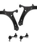 Front Suspension Refresh Kit With Two Lower Control Arms Complete With Ball Joints Plus Dual Sway Bar Stabilizer Links, black metal parts.
