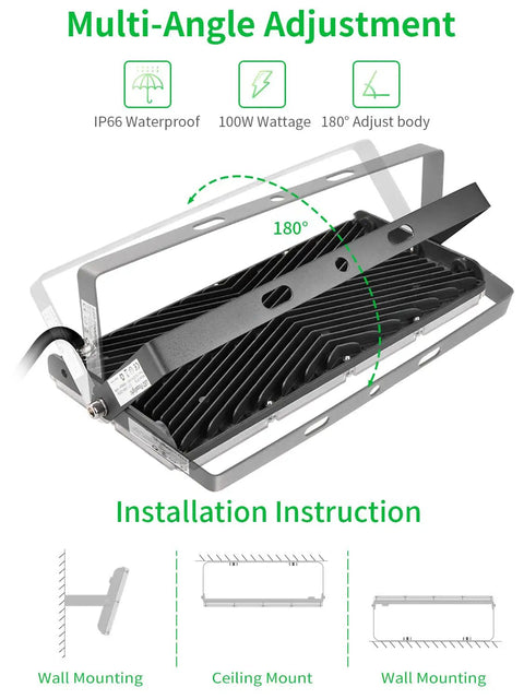 Beast Mode 400W LED Flood Light With 40000 Lumens 6000K Daylight White Outdoor IP65 Waterproof Floodlight multi-angle adjust view