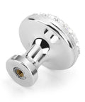 Side view of 4 Pack Bling Cabinet Knobs Round Crystal 30mm white with screw, ABS material sparkling drawer pulls.