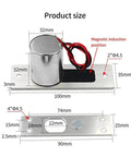Tough As Nails Waterproof Electronic Drop Bolt Door Lock DC 12V Auto Deadbolt size dimensions and installation details on steel base.