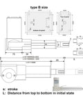 Dope 24V Electric Linear Actuator Packing Embedded Hall Sensor And Tight Four Piece Synchronous Control Kit For Smooth 500Mm Stroke 2000N dimensions diagram.