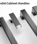 10 Pack 5 Inch Matte Black Square Cabinet Handles For Kitchen Cabinets Cupboards Drawers And Dressers Durable Cabinet Hardware Pulls