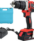 Compact 20V Cordless Drill And Impact Driver Combo Kit Featuring Brushless Motors with charger and case for easy storage.