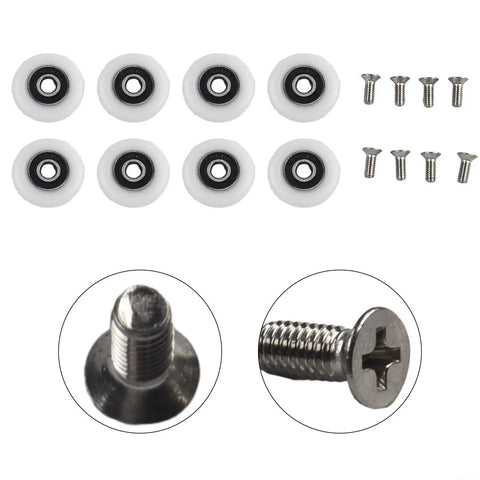 Heavy Duty Replacement Shower Door Rollers For 19mm 23mm And 25mm Glass Sliding Doors with nylon wheels and rust-resistant screws.