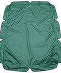 Green polyester three seat patio swing canopy replacement with removable seat cover, weatherproof garden UV block sunshade.