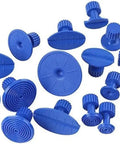 DIY Car Dent Repair Kit With Auto Body Dent Puller Slide Hammer And Glue Puller showing blue plastic glue tabs