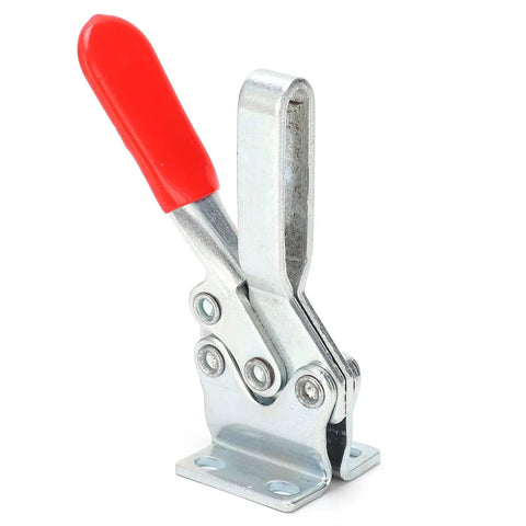 Beefy Horizontal HT 225 D Welding Toggle Clamp With Arrow Storage Case Heavy Duty Cold Rolled Steel 227 Kg Holding Capacity 100 Degree Handle, red handle
