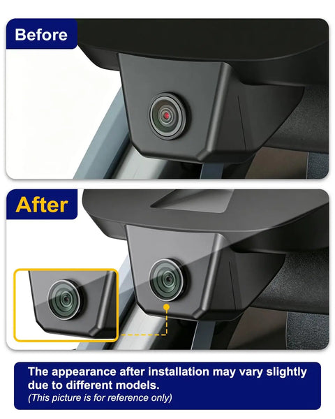 Before and after installation of Polarizing Lens Filter For FITCAMX Dash Cams Only, Circular Polarizer With Anti-Glare Shield.
