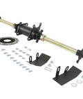 28 Inch Rear Axle Kit With Swingarm Frame Bracket, Brake Disc, 3 Stud Wheel Hubs, 420 Chain And 37T Sprocket, 132L Quick Hand Brake Assembly For 110cc 125cc 150cc ATVs Quad Go Karts Buggy 4 Wheelers