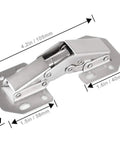 Solid As A Rock 40 Pack Hidden Cabinet Hinges For Frameless Doors Surface Mount dimensions with screws for installation overview.