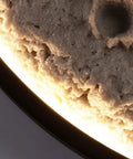 Close-up of Heavy Duty Moon Wall Lantern Super Waterproof Exterior Porch Light With Warm Led Glow showing textured resin detail.