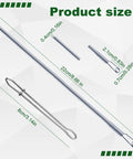 Four Piece Drawstring Threader Tool Set In Stainless Steel, Includes Long Loop Turners And Short Rope Threading Clips, with size