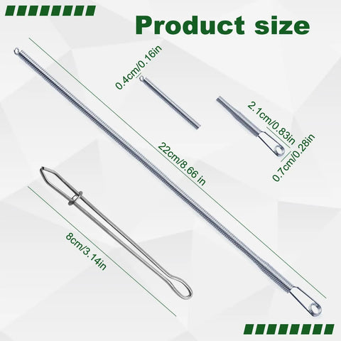 Four Piece Drawstring Threader Tool Set In Stainless Steel, Includes Long Loop Turners And Short Rope Threading Clips, with size