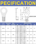 Awesome 330pcs Non Insulated Ring Fork U Type Brass Terminals Assortment Kit With Crimp Tool For Heavy Duty Cable Wire Connectors And Electrical Repairs That Are Total Game Changers For The Workshop, ring terminal spec chart
