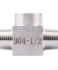 High Pressure Stainless Steel Pipe Tee Fitting Three Way BSPT NPT Male Female Splitter 1/2 Inch 304 Material Corrosion Resistant