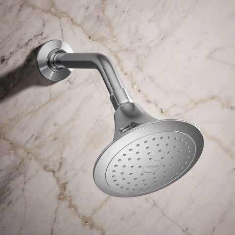 Forte 2.5 GPM Single Function Wall Mount Showerhead With Katalyst Spray 66 Nozzles Five And A Half Inch Sprayface Top Notch High Pressure Flow In Vibrant Brushed Bronze Finish