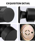 Matte Black Dummy Door Knobs 3 Pack Non Turning Pull Handles For Closet Pantry And French Doors No Function Door Pulls Built To Last Metal Hardware Durable close-up matte black metal dummy knob and mounting plate