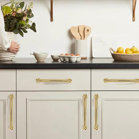 10 Pack 10 Inch Center To Center Cabinet Pulls Rock Solid Heavy Duty Polished Brass Drawer Handles No Nonsense Build For Kitchen Cabinets.