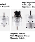 Image showcasing Single Blade Swinging Pneumatic Rotary Actuator Crb2bw Series Air Cylinder in standard and magnetic versions.