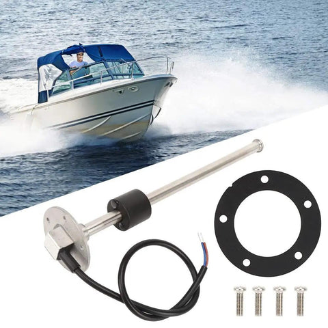 Durable 316 Stainless Steel Boat Fuel Tank Sending Unit With Darn Tough IP67 Waterproof Seal And Dead Simple Gauge Float Sensor Built For RV Pickup Truck Camper Van 200Mm with probe and flange.