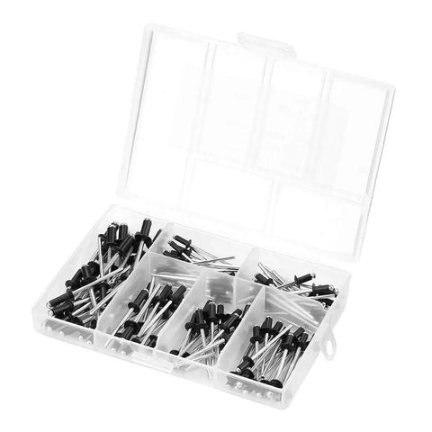 Premium Aluminum Blind Rivet Assortment Kit For DIY Projects With 4 Sizes M2.4 M3.0 M3.2 M4 In Sturdy Box, 120-piece set visible