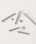 Heavy Duty 80 Piece M6 Button Head Socket Cap Screw Kit With 304 Stainless Steel Hex Nuts Lock Washers And Flat Washers Metric Allen Drive showing assorted screws and washers.