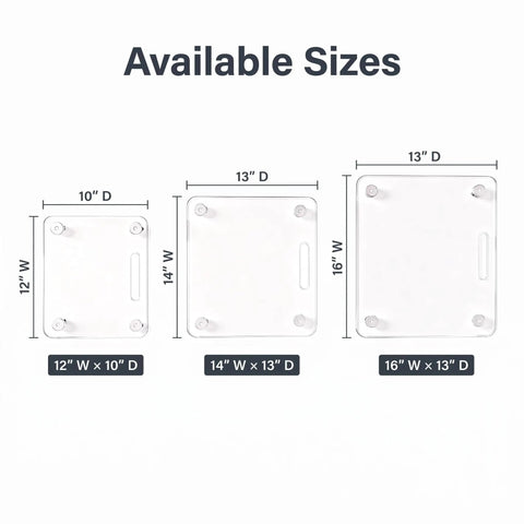 Available sizes of Smooth As Butter Swivel Base For Coffee Maker Countertop Appliance Slider Clear Acrylic.