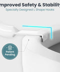 Adjustable Toilet Safety Rails For Seniors, L shape hooks designed for improved stability on grab bars.