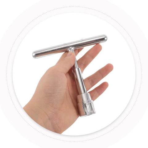 Heavy Gauge T Shaped Auto Dent Puller Kit For Paintless Dent Removal And Diy Car Body Repair Tool displayed in hand.