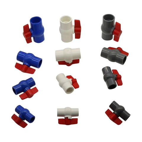 Heavy Duty PVC Ball Valve And U PVC Sliding Pipe Connector For Plumbing Repair Built Like A Tank With Smooth Rotation And Leak Proof Design For No Hassle Repairs On The Fly in various colors.