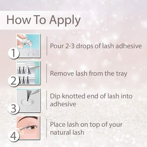 Step-by-step guide for applying LashTite Dark Lash Adhesive for Individual Lashes 0.75 oz Fast Drying Strong Hold That Blends Seamlessly
