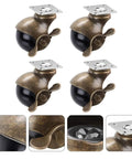 Four Piece Retro Furniture Casters Two Inch Swivel Table Wheels With Locking Brakes Heavy Duty Industrial Plate smooth rolling wheels.