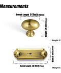 Brushed Gold Oval Cabinet Knobs Mounted On Square Backplates, Killer Hardware For Cupboards And Dressers, Anti Corrosion Finish That Is Slick And Durable, Total Game Changer, 6 Pack measurements displayed