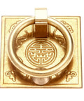 Antique Bronze Brass Cabinet Door Handle with Chinese Drop Style Design in vintage look, square plate, durable zinc alloy