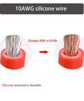 Close-up of 10AWG silicone wire showing durable wire strands and silicone insulation for KickAss 10Awg SAE Extension Cable.
